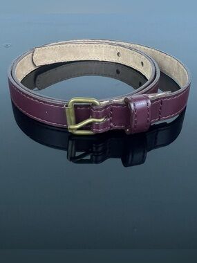 Marie Chantal Kids Girls Leather Belt, Burgundy, Size L